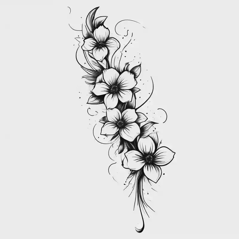 minimalist style Ideas de tatuajes de segunda piel en 2025 about a bunch of flowers going down spine tattoo second skin tattoo and a bunch of flowers going down spine tattoo second skin tattoo